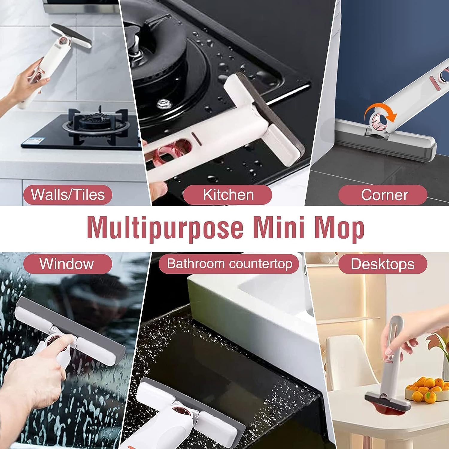 Portable Self-Squeeze Short Mop