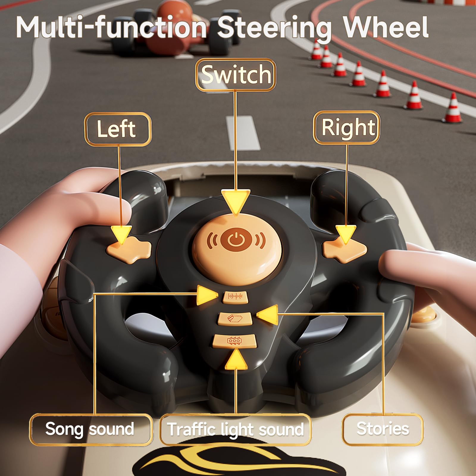 Racing Car Toy with Steering Wheel