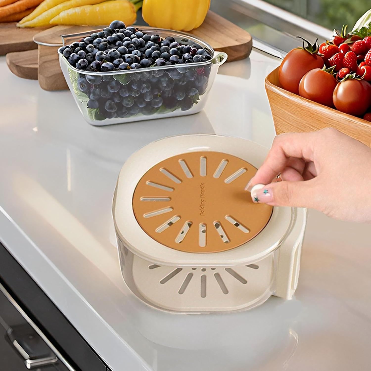 Foldable Handle Fruit Strainer