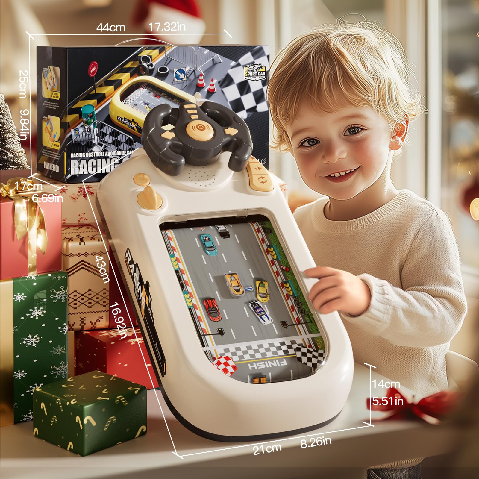 Racing Car Toy with Steering Wheel