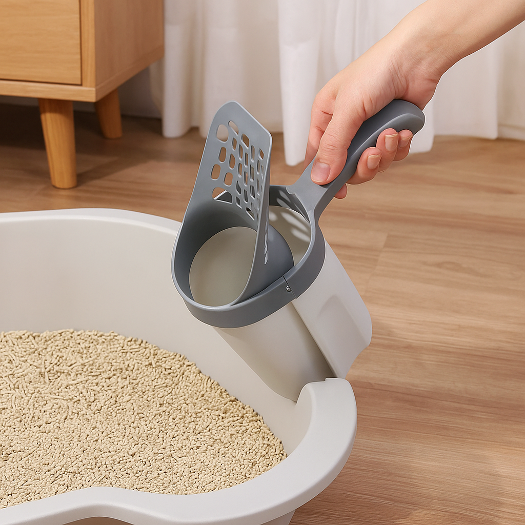 LITTERNIX | All-in-One Cat Litter Scoop with Waste Bin