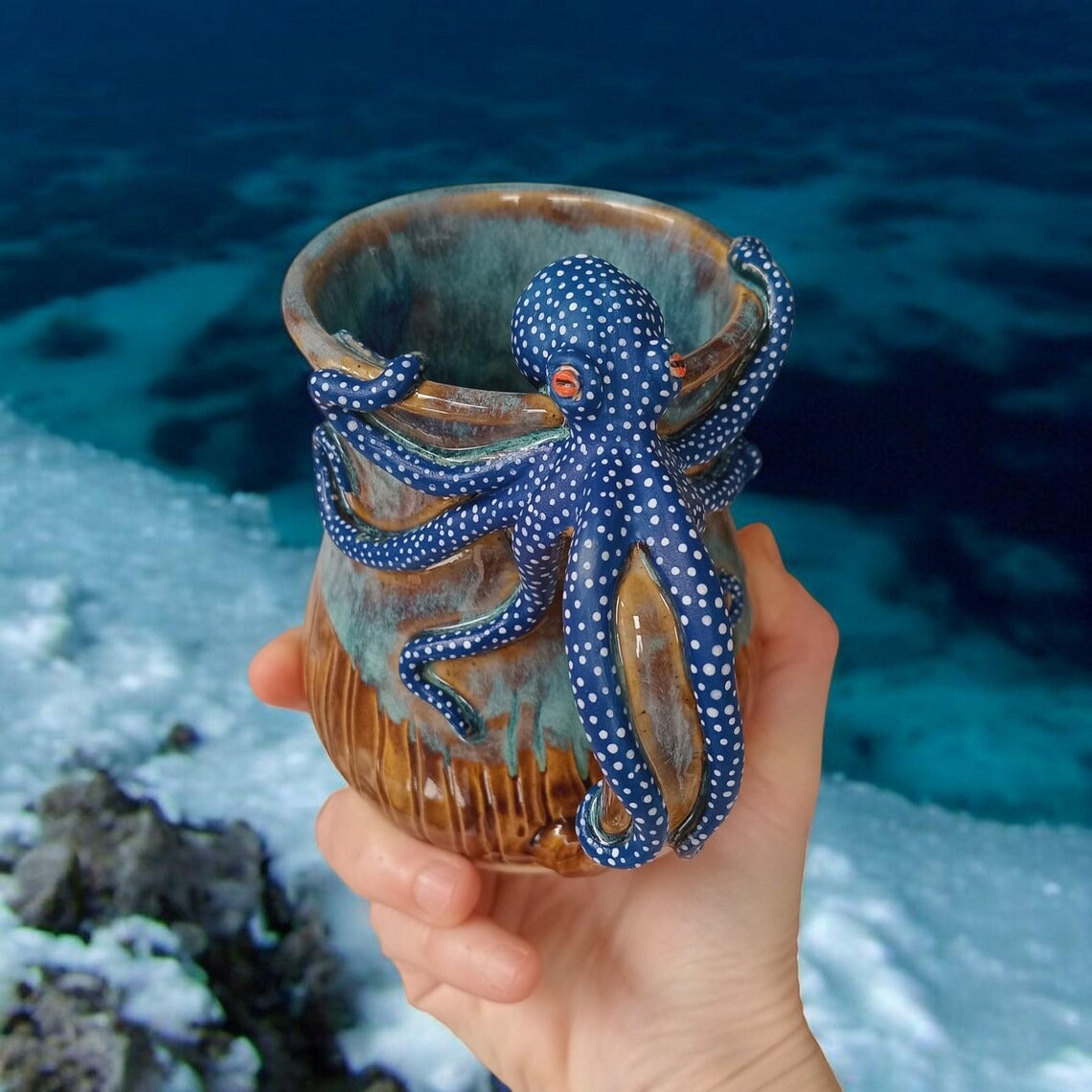 Octopus with White Dots / Cute Octopus Mug